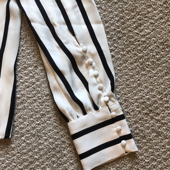 Express white and black stripe chiffon top - Picture 3 of 3